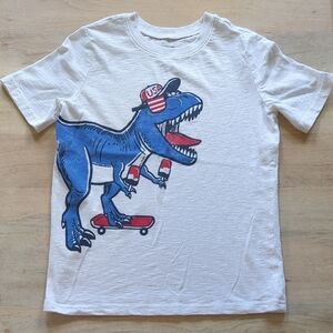 Dinosaur Graphic Kids T-Shirt - White and Blue